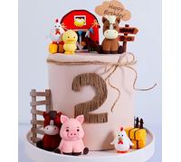 Farm Animals Cake Decoration Sheep Cake Topper Farm Animal Birthday Decorations Cow Cake Decoration Pig Cake Topper for Farm Animal Baby Shower Birthday Party Decorations