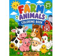 Farm Animals Coloring Book for Kids Ages 5-7: Fun and Easy Barnyard Animal Coloring Pages Featuring Cows, Horses, Sheep, Pigs, Goats, Chickens, Ducks, ... | A Cute Activity Book for Boys and Girls