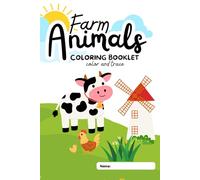 Farm Animals Coloring Booklet: color and trace