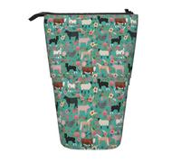 Farm Animals Cow Sheep Goat,Standing Pencil Holder Stationery Bag Pencil Pouch Organizer Telescopic Pencil Case