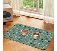 Farm Animals Cow Sheep Goat,Waterproof Pet Feeding Mat,Cat Dog Placemats for Food and Water, PU Leather Food Mats,40x60cm