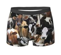 Farm Animals Dairy Cows Cow,Men's Underwear Boxer Briefs Comfort Soft Stretch for Man Multicolour