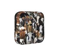 Farm Animals Dairy Cows Cow, Sanitary Pad Storage Bag, Pad Holder Bag with Zipper, Change Purse