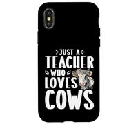 Farm Animals Dairy Farming - Just a Teacher Who Loves Cows Case for iPhone X/XS