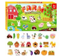Farm Animals Fridge Magnet,48 PCS Animal Fridge Magnets, Cute Farm Refrigerator Magnet,Full Back Magnetic Rubber Magnet Educational Learning Toy Gift for Kids Birthday Party Supplies