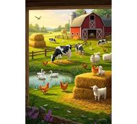 Farm Animals Jigsaw Puzzles for Adults 3000 Pieces, Adult jigsaw Puzzle 3000 pieces Cows, Challenging Brainteaser with Alphabet Backing, Eco-friendly Dust-Free, Home Wall Decor Gift