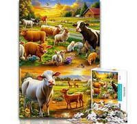 Farm Animals Jigsaw Puzzles for Teenagers 1000 Piece,Learning Educational Toys Family Games Birthday Present,Gifts (50x75cm)
