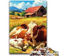 Farm Animals Jigsaw Puzzles for Teenagers,Help The Brain Exercise Addictive Toys to Cultivate Patience Parent-child Interaction (50X75cm)