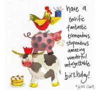 Farm Animals Luxury Birthday Card 'Acrobats' by Alex Clark