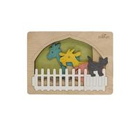 Farm Animals Multilayered Wooden Puzzles for Kids | 6 Piece Jigsaw Puzzle for Preschool Kids | Learning Educational Toys Gifts for Boys Girls 3+ Years