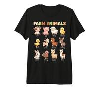 Farm Animals Names for Kids Easy Learning Chart Cute Animals Premium T-Shirt