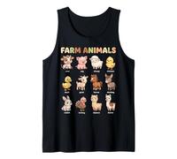 Farm Animals Names for Kids Easy Learning Chart Cute Animals Tank Top