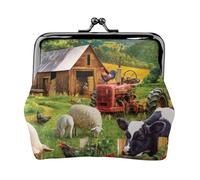 Farm Animals Personalised Unisex Printed Coin Purse - Premium Microfibre Leather Wallet With Snap Closure