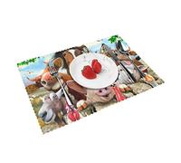 Farm Animals Placemats Set Of 4 Home Dining Gifts Non-Slip Table Mats Heat Resistant Table Placemats 45x30 Cm