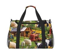 Farm Animals Print Hand Travel Bag Ideal for Long-Distance Travel and Daily Use