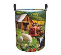 Farm Animals Print Laundry Hamper Basket Tall Laundry Basket, Hamper For Blanket Storage For Bedroom