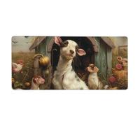 Farm Animals Print Mouse Pad Extra - Large Desk Mat for Office, Work - from - Home, PC Gamers & Streamers 16 x 35.5 Inch