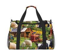 Farm Animals Print Overnight Bag Weekender Bag Training Handbag Yoga Bag Duffle Bag Personal Item Bag for Audlts