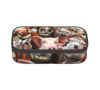 Farm Animals Print Pencil Bag Pen Case, Large Capacity Stationery Pouch Pencil Holder Desk Organizer for School Office Supplies