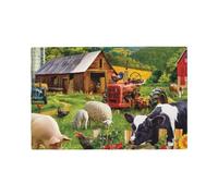 Farm Animals Printed Linen Place Mats Set Of 6 Pcs - Heat-Resistant And Non-Slip Table Placemats