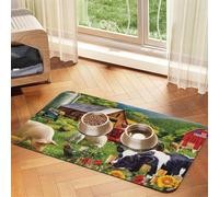 Farm Animals Printed Pet Bowl Mats, Non-Slip And Tasteless Dog And Cat Feeding Mats