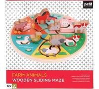 Farm Animals Wooden Sliding Maze, Petit Collage,