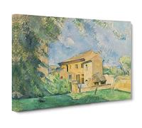 Farm At The Jas De Bouffan By Paul Cezanne Canvas Print | Gallery Wrapped 30mm Frame Wall Art | 20x14 inches | Ready to Hang | Impressionist Picture | Living Room Bedroom Lounge Office