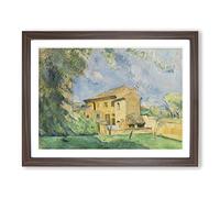 Farm At The Jas De Bouffan By Paul Cezanne Classic Painting Framed Print | A2 Walnut Framed Wall Art | Ready to Hang | Classic Historical Picture | Living Room Bedroom Lounge Office