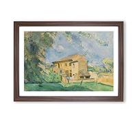 Farm at The Jas De Bouffan by Paul Cezanne Framed Print | A2 Walnut Framed Wall Art | Ready to Hang | Modern Historical Picture | Living Room Bedroom Lounge Office