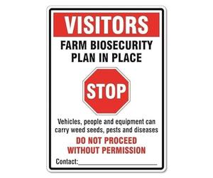 Farm Biosecurity Plan In Place Sign - Metal Tin Sign 12x16 Inches