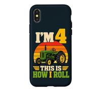 Farm Birthday Tractor Boy 4th Bday 4 Years Case for iPhone X/XS