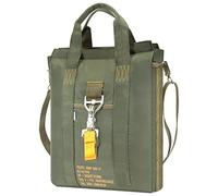 Farm Blue Tactical Flight Bag - Aviators Parachute Pilot Helmet Bag - Military Style, Olive Drab Green, M, Laptop Crossbody Tote Bag