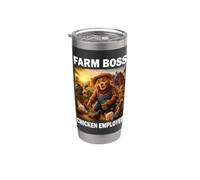 Farm Boss Bear Farmer Dad Funny Farm Lover Shirt Stainless Steel Insulated Tumbler