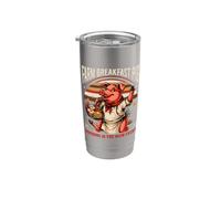 Farm Breakfast Pig Morning is The Main Event Retro Stainless Steel Insulated Tumbler
