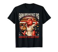 Farm Breakfast Pig Morning is The Main Event Retro T-Shirt