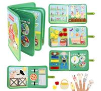 Farm Busy Book for Toddlers 1 2 3 Year Old, Soft Felt Quiet Book & Busy Board for Preschool Learning, 3D Montessori Interactive Sensory Toys, Fine Motor Skills & Sensory Play for Boys Girls Kids