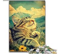 Farm Cat 1000 Piece Jigsaw Puzzles for Teenagers Gifts, Educational Toy Funny Family Games Unique Home Decor (26x38cm)