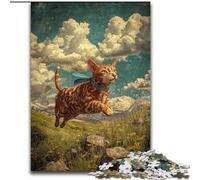Farm Cat 1000 Piece Jigsaw Puzzles for Teenagers Gifts, Stress Reliever Staycation Kill Time Funny Gift (26x38cm)