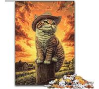 Farm Cat Jigsaw Puzzles for Adults 1000 Jigsaws, Suitable for Ages 14 And Up Family Fun It Is Ideal As A Gift for The Whole Family (26x38cm)