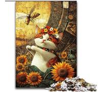 Farm Cat JigsawPuzzle 1000 Pieces for Adults, Brain Intelligence Challenge Addictive Toys Birthday Gifts for Age 14+ (50x75cm)