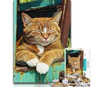 Farm Cat JigsawPuzzle 1000 Pieces for Teenagers,Challenging Game And Family Play Wall Decoration Unique Birthday And Xmas Gifts 75x50cm