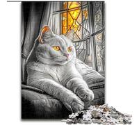 Farm Cat Jigsaws 1000 Pieces for Teenagers, Suitable for People Aged 14 And Above Home Decoration Gift Ideas (26x38cm)