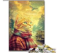 Farm Cat Jigsaws Puzzles 1000 Pieces for Adults Gifts, Brain Intelligence Challenge Addictive Toys Birthday Gifts for Age 14+ (26x38cm)