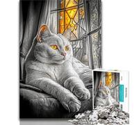 Farm Cat Jigsaws Puzzles 1000 Pieces for Adults Gifts,Challenging Game And Family Play Wall Decoration Unique Birthday And Xmas Gifts (38x26cm)