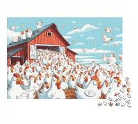 Farm Chicken Coop Henhouse Jigsaw Puzzles Puzzles for Adults Kids. 1000 Piece Impossible Challenge Toy Educational Games Home Decoration for Educational Games Gifts 70x50cm/1000pcs