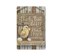 Farm Chicken Coop Sign The Fluffy Butt Hut Hen House Rooster Shelter Mental Tin Sign Home Bar Kitchen Coffee Man Cave Garage Wall Decor Art Tin Sign 5.5x8 Inch