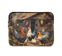 Farm Chicken House Laptop Sleeve Bag for 13-13.3Inch, Waterproof Shockproof Laptop Quilting Case, Slim Lightweight Design for Work-L