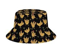 Farm Chickens Bucket Hat Retro Print Beach Travel Sunscreen Sun Hat Teenage Men and Women General