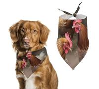 Farm Chickens Dog Bandana Triangle Dog Scarf Washable Polyester Dog Bibs Cute Pet Bandana for Medium Large Dogs Puppy and Cats