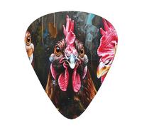 Farm Chickens - Guitar Picks-12 Pack Includes Thin, Medium & Heavy Gauges, Best Gift for Guitar Lovers